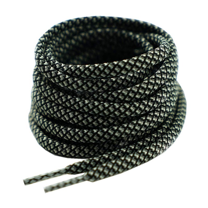 Decker Round Reflective Shoelaces 2 Pairs 1 Pair White + 1 Pair Black 5/32â€ Thick Night Jog Running Safe for Men & Women (54"(137 cm)) - Image 4